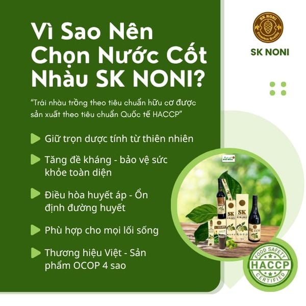 Nước Cốt Nhàu SK NONI gói tiện lợi giúp BẢO VỆ SỨC KHOẺ, TĂNG ĐỀ KHÁNG, GIẢM ĐAU NHỨC, HỖ TRỢ ĐẸP DA