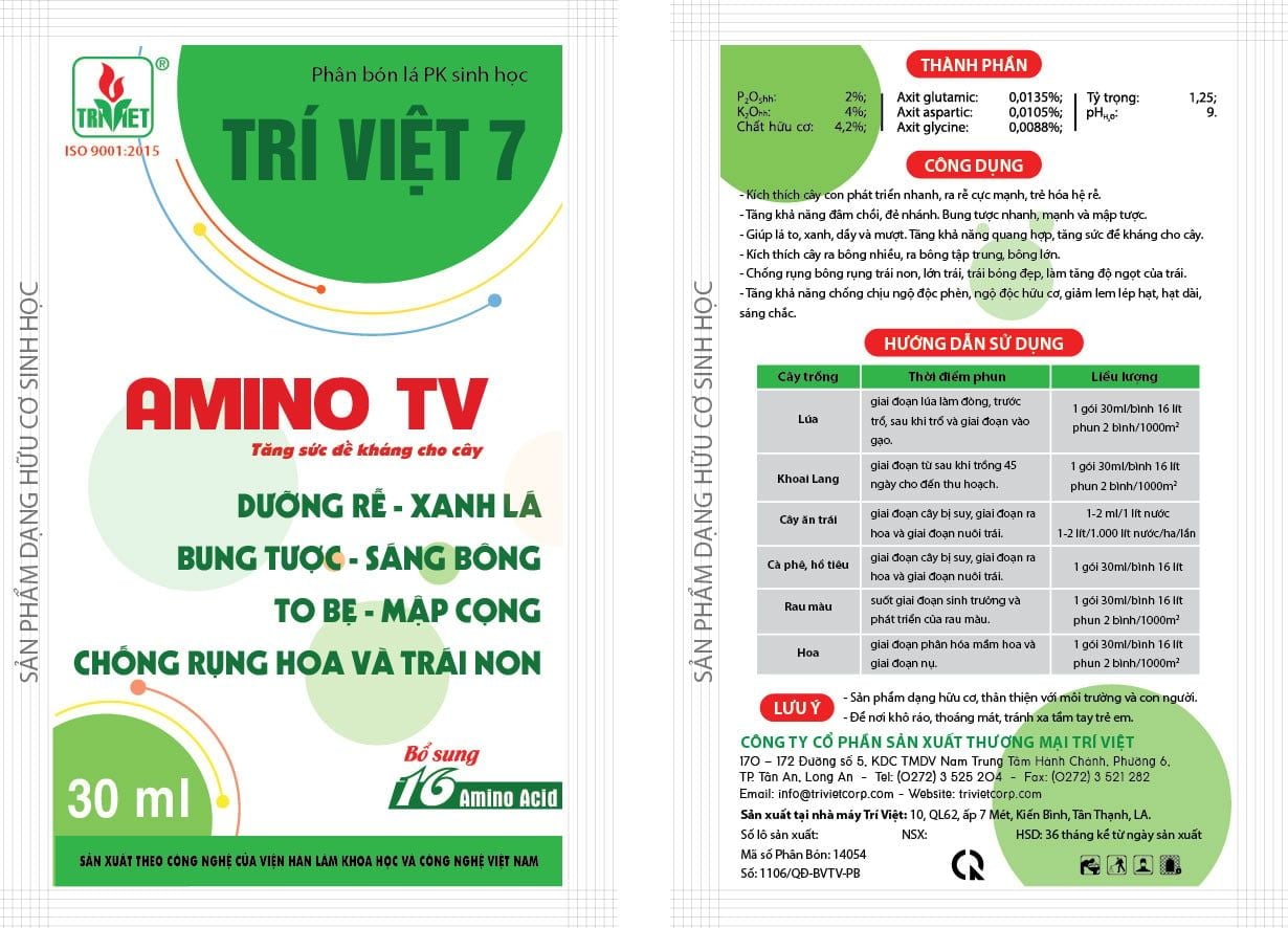  PHÂN BÓN LÁ AMINO TV 