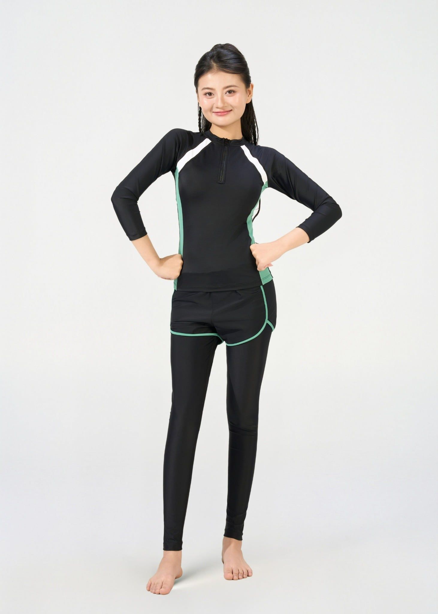  ĐỒ BƠI NỮ CHO TEEN XUÂN THU SWIM HAI MẢNH TAY DÀI QUẦN DÀI RỜI 2 LỚP CHỐNG NẮNG SRTT01 