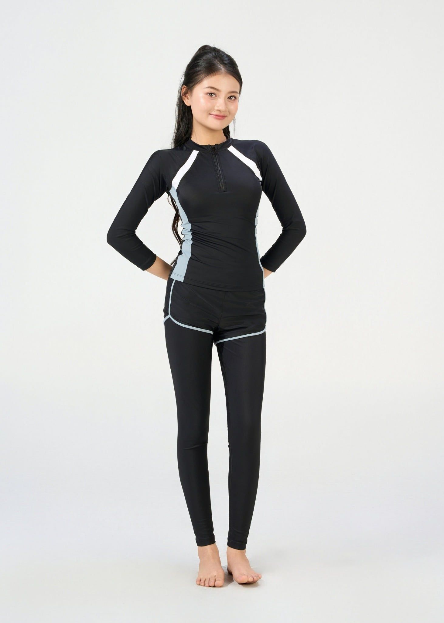  ĐỒ BƠI NỮ CHO TEEN XUÂN THU SWIM HAI MẢNH TAY DÀI QUẦN DÀI RỜI 2 LỚP CHỐNG NẮNG SRTT01 
