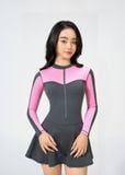  ĐỒ BƠI NỮ XUÂN THU SWIM MỘT MẢNH DÁNG VÁY TAY DÀI CHỐNG NẮNG TÔN DÁNG VK61 