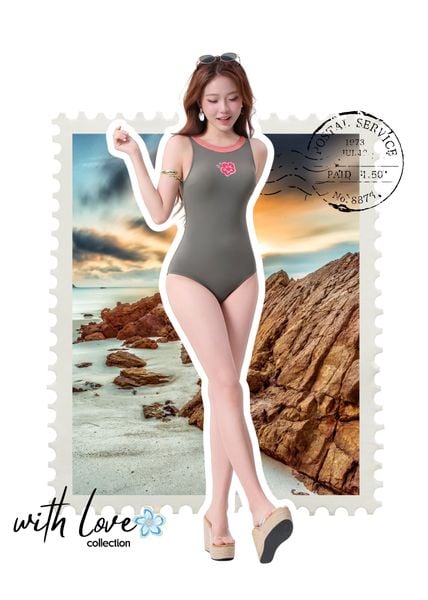 ĐỒ BƠI NỮ XUÂN THU SWIM MỘT MẢNH CỘT DÂY CỔ VIỀN KIỂU MK10