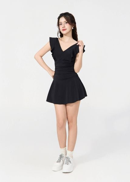 ĐỒ BƠI NỮ XUÂN THU SWIM MỘT MẢNH DÁNG VÁY BÈO NHÚN KÍN ĐÁO VK39