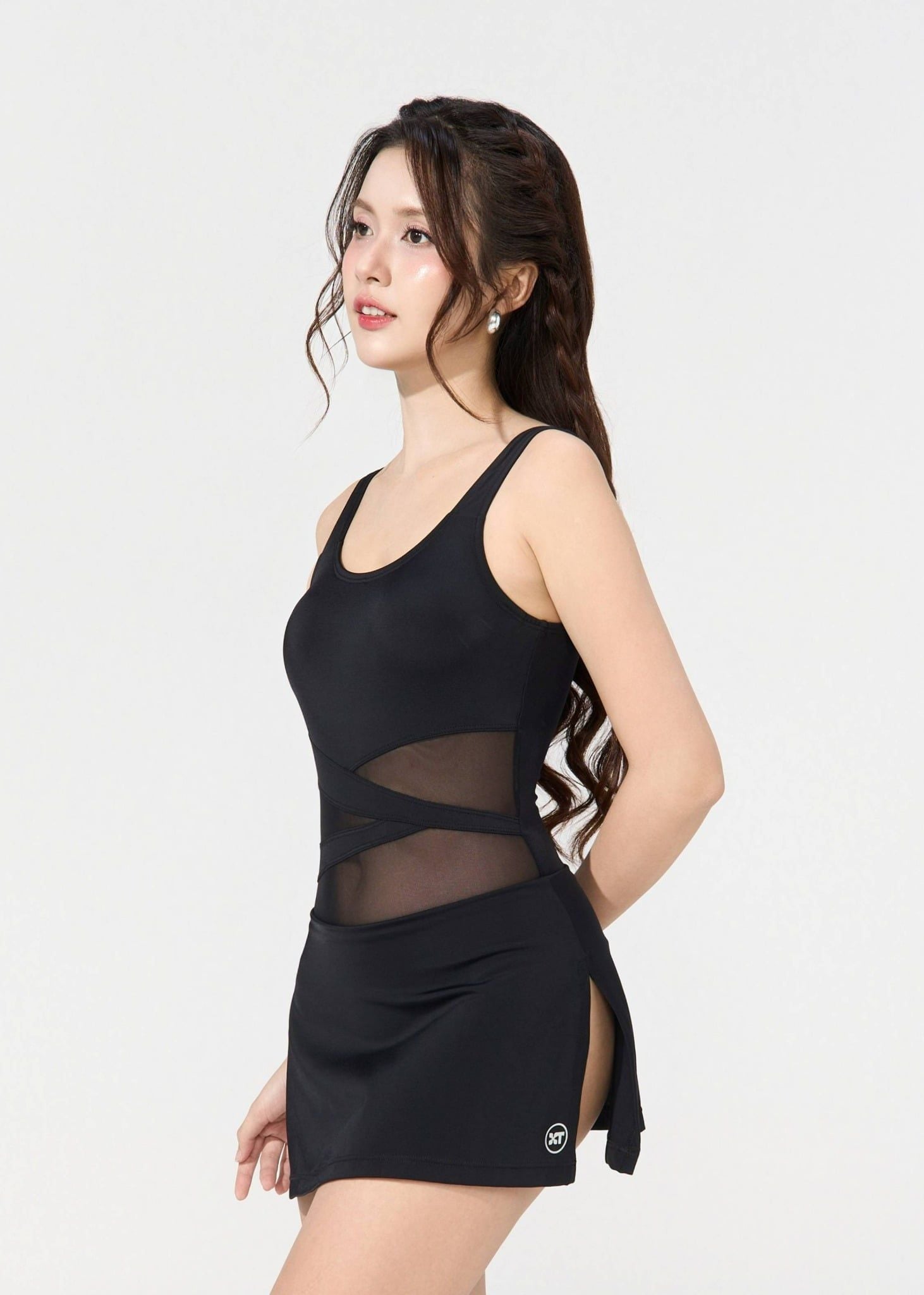  ĐỒ BƠI NỮ XUÂN THU SWIM MỘT MẢNH DÁNG VÁY KIỂU PHỐI LƯỚI VL 