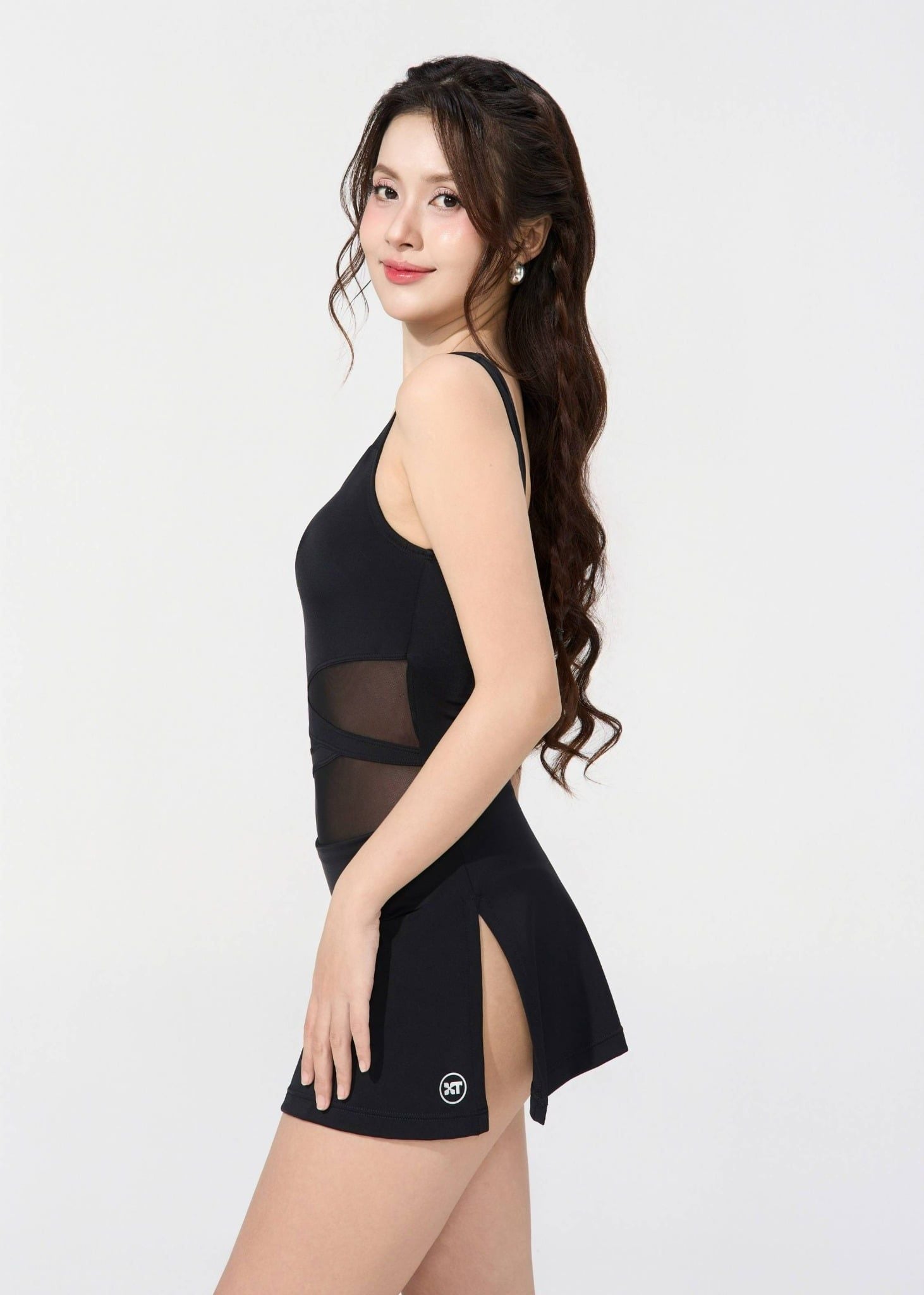  ĐỒ BƠI NỮ XUÂN THU SWIM MỘT MẢNH DÁNG VÁY KIỂU PHỐI LƯỚI VL 