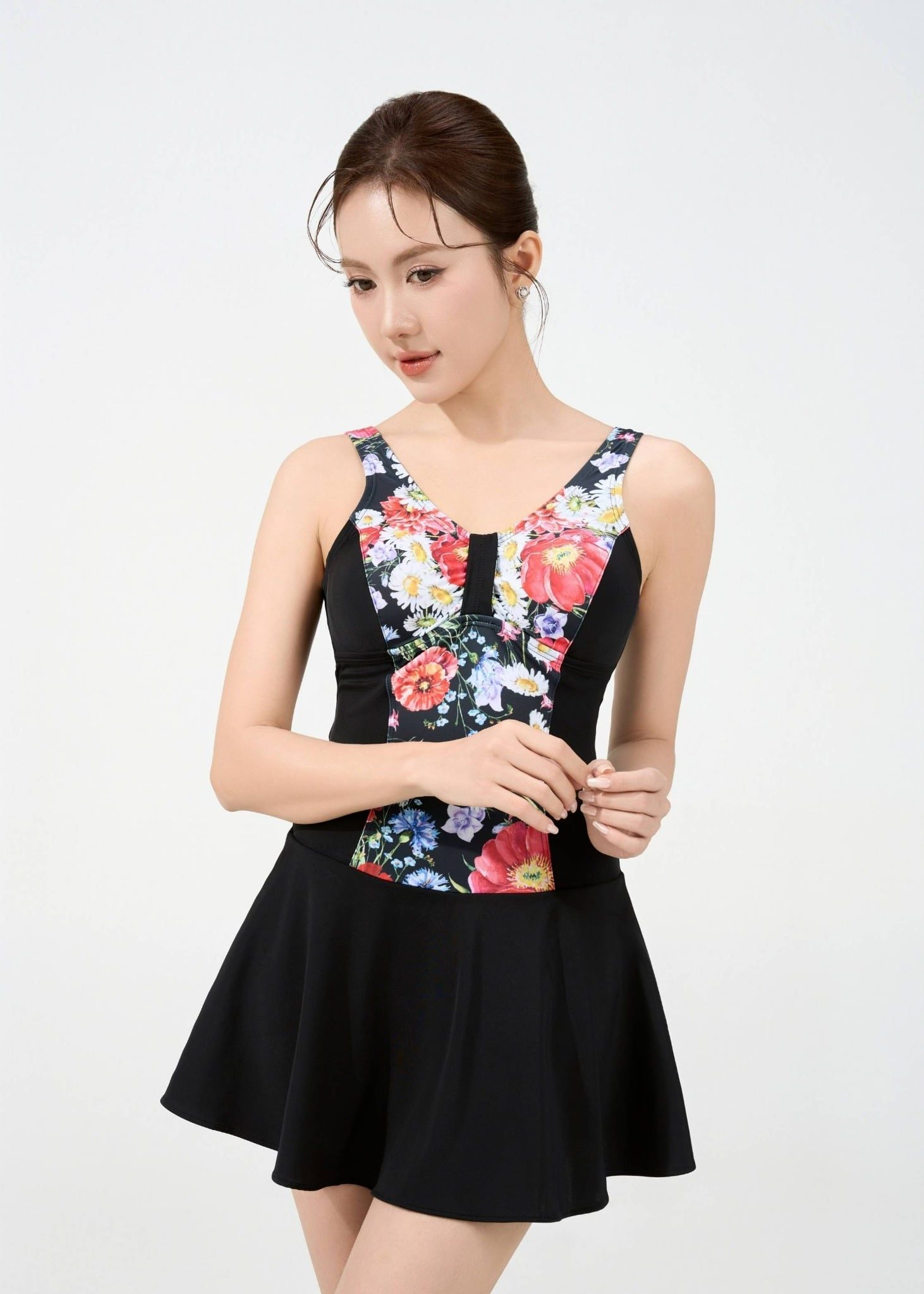  ĐỒ BƠI NỮ XUÂN THU SWIM MỘT MẢNH DÁNG VÁY PHỐI HOA KIỂU VN 