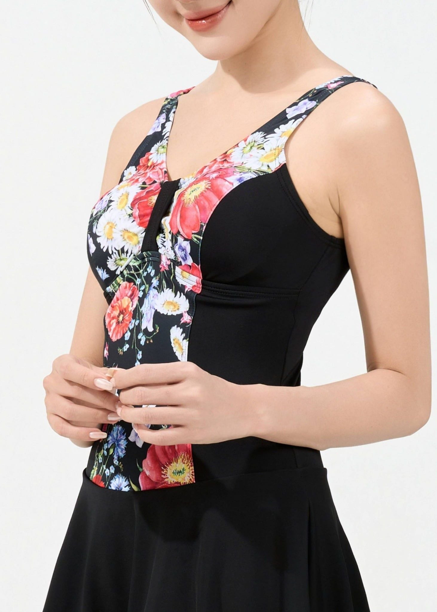  ĐỒ BƠI NỮ XUÂN THU SWIM MỘT MẢNH DÁNG VÁY PHỐI HOA KIỂU VN 