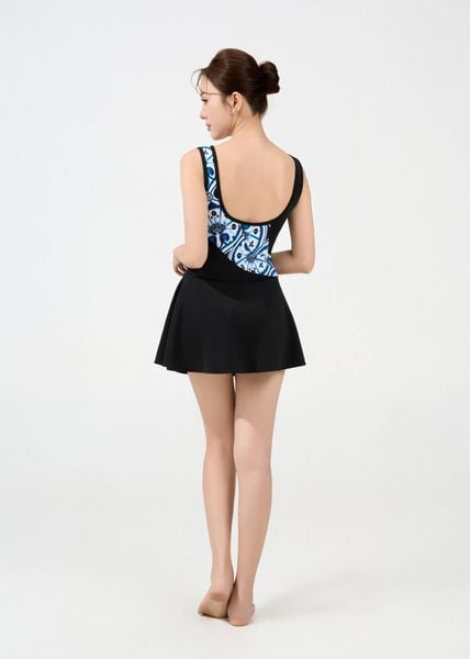 ĐỒ BƠI NỮ XUÂN THU SWIM MỘT MẢNH DÁNG VÁY PHỐI HOẠ TIẾT KIỂU VK07