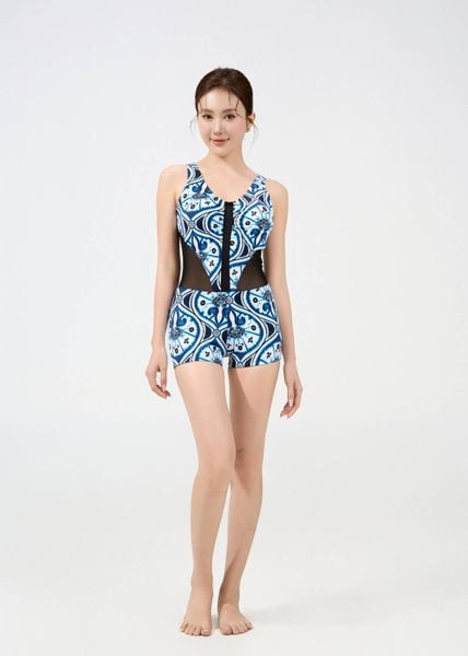 ĐỒ BƠI NỮ XUÂN THU SWIM MỘT MẢNH QUẦN SHORT PHỐI LƯỚI KIỂU SK12