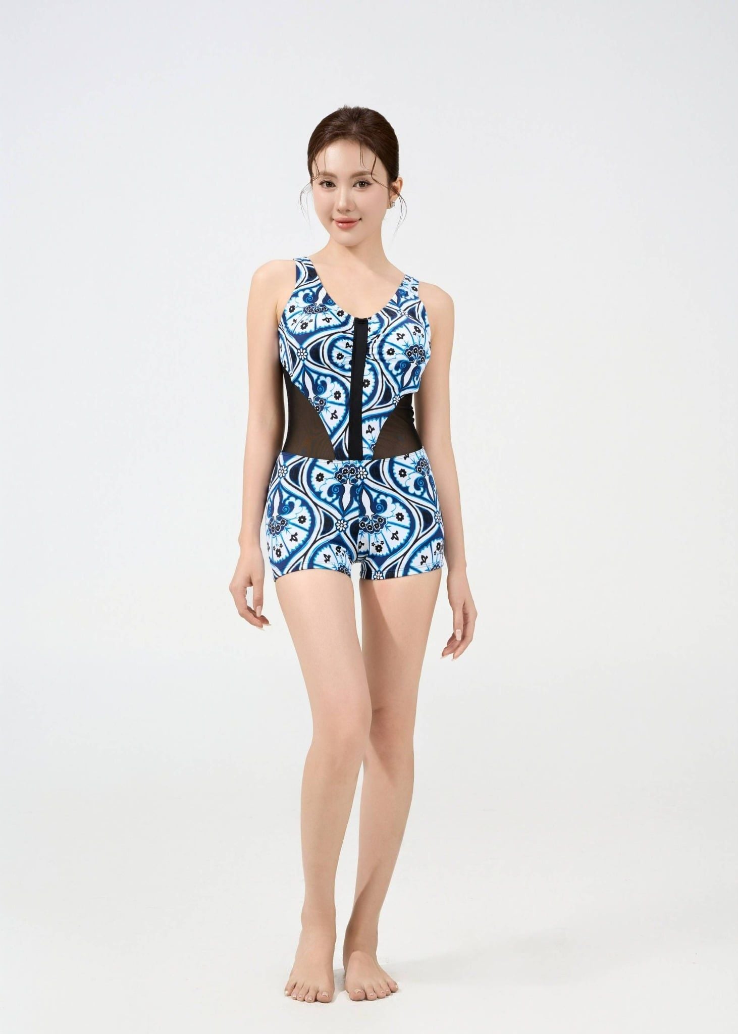  ĐỒ BƠI NỮ XUÂN THU SWIM MỘT MẢNH QUẦN SHORT PHỐI LƯỚI KIỂU SK12 