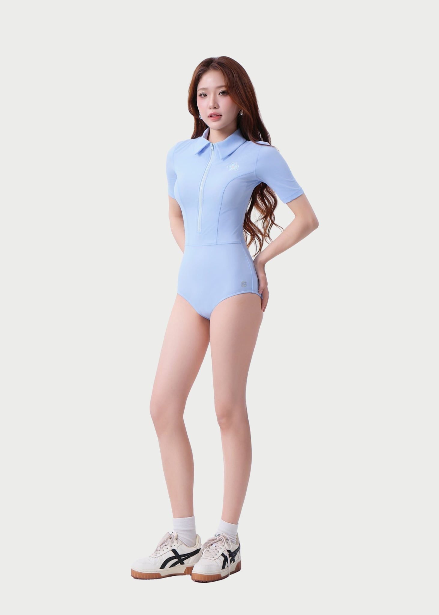  ĐỒ BƠI NỮ XUÂN THU SWIM MỘT MẢNH TAY LỠ PHỐI HOA KIỂU MK11 