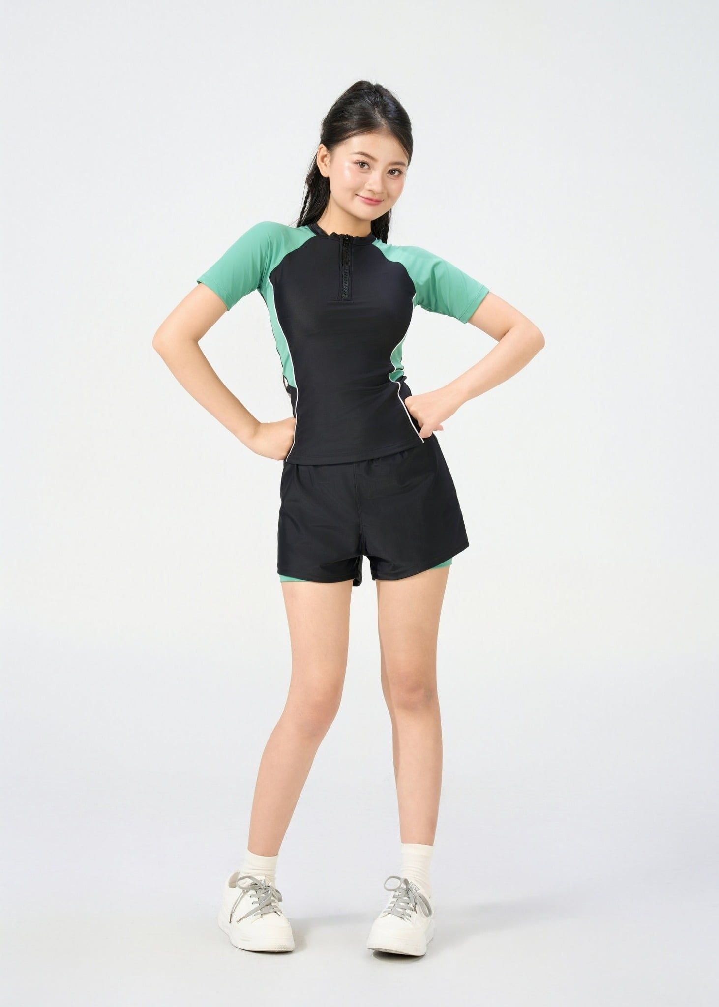  ĐỒ BƠI NỮ CHO TEEN XUÂN THU SWIM HAI MẢNH QUẦN SHORT RỜI 2 LỚP KÍN ĐÁO SRTT02 