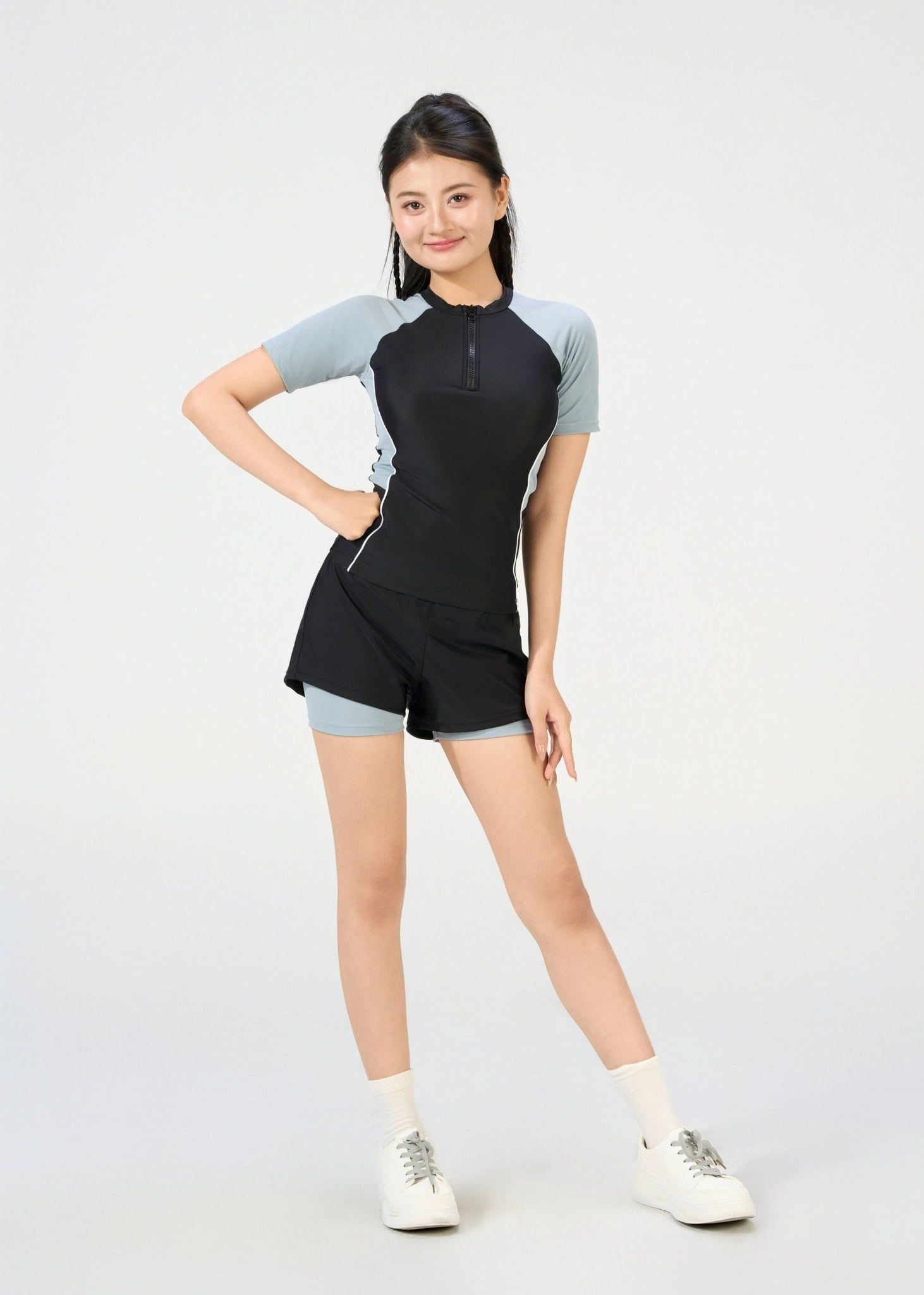 ĐỒ BƠI NỮ CHO TEEN XUÂN THU SWIM HAI MẢNH QUẦN SHORT RỜI 2 LỚP KÍN ĐÁO SRTT02 