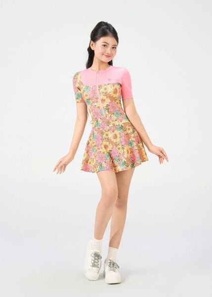 ĐỒ BƠI NỮ CHO TEEN XUÂN THU SWIM MỘT MẢNH DÁNG VÁY CHỐNG NẮNG HOẠ TIẾT HOA VTE16
