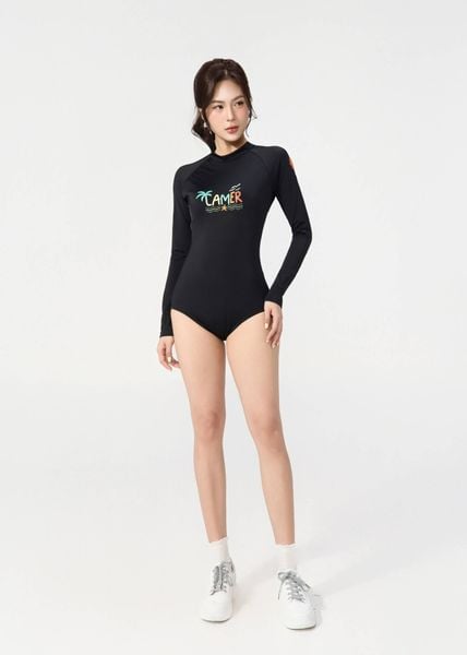 ĐỒ BƠI NỮ XUÂN THU SWIM MỘT MẢNH TAY DÀI CHỐNG NẮNG PHỐI HOẠ TIẾT MK05