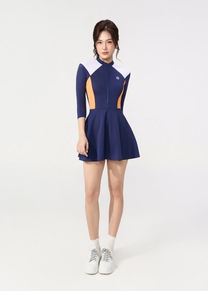 ĐỒ BƠI NỮ XUÂN THU SWIM MỘT MẢNH DÁNG VÁY TAY DÀI CHỐNG NẮNG VK48