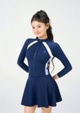  ĐỒ BƠI NỮ XUÂN THU SWIM MỘT MẢNH TAY DÀI DÁNG VÁY CHỐNG NẮNG VK56 