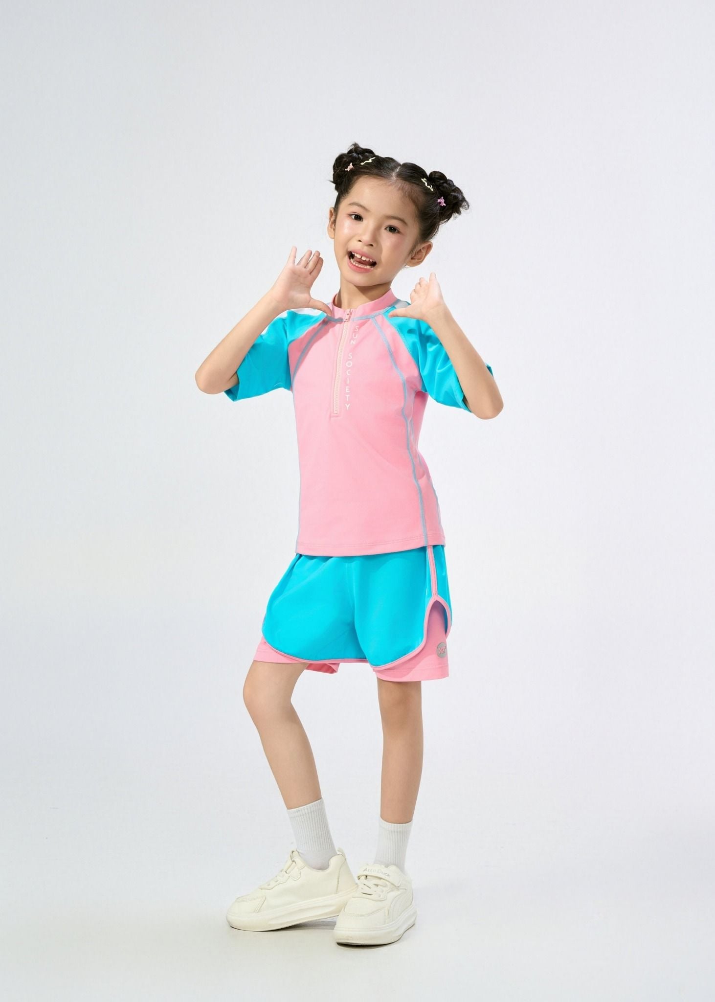  ĐỒ BƠI BÉ GÁI XUÂN THU SWIM HAI MẢNH QUẦN SHORT RỜI 2 LỚP DỄ THƯƠNG SRTE01 