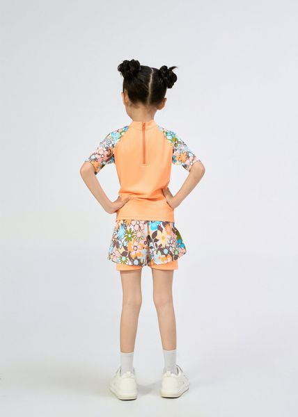 ĐỒ BƠI BÉ GÁI XUÂN THU SWIM HAI MẢNH QUẦN SHORT RỜI 2 LỚP PHỐI HOA DỄ THƯƠNG SRTE02