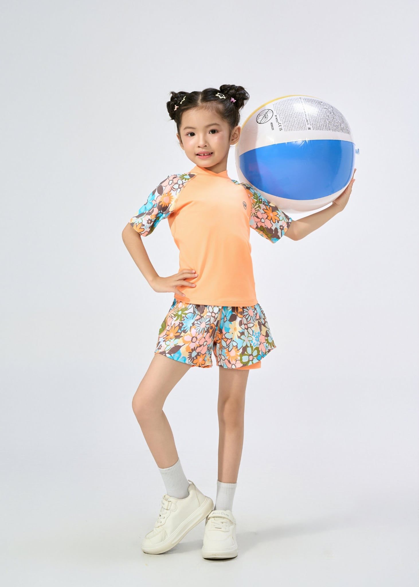  ĐỒ BƠI BÉ GÁI XUÂN THU SWIM HAI MẢNH QUẦN SHORT RỜI 2 LỚP PHỐI HOA DỄ THƯƠNG SRTE02 