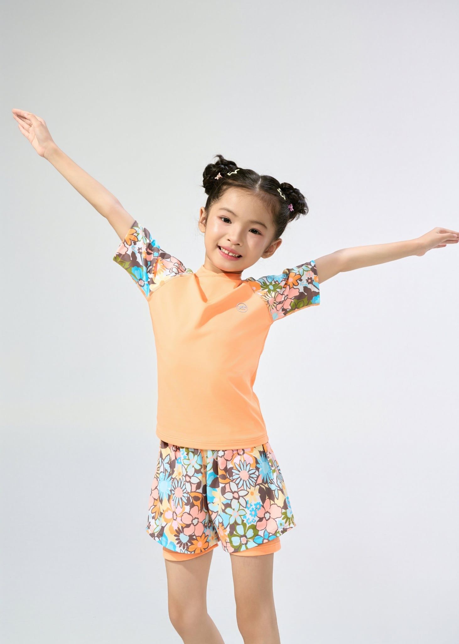  ĐỒ BƠI BÉ GÁI XUÂN THU SWIM HAI MẢNH QUẦN SHORT RỜI 2 LỚP PHỐI HOA DỄ THƯƠNG SRTE02 