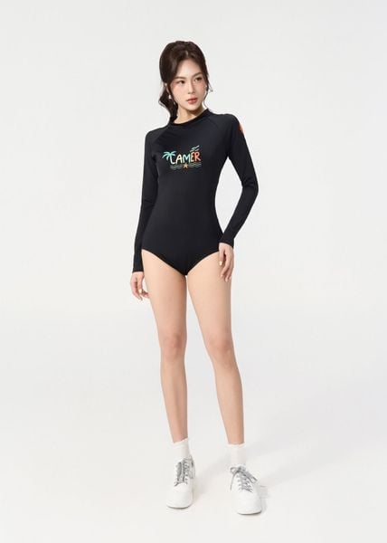 ĐỒ BƠI NỮ XUÂN THU SWIM MỘT MẢNH TAY DÀI CHỐNG NẮNG PHỐI HOẠ TIẾT MK05