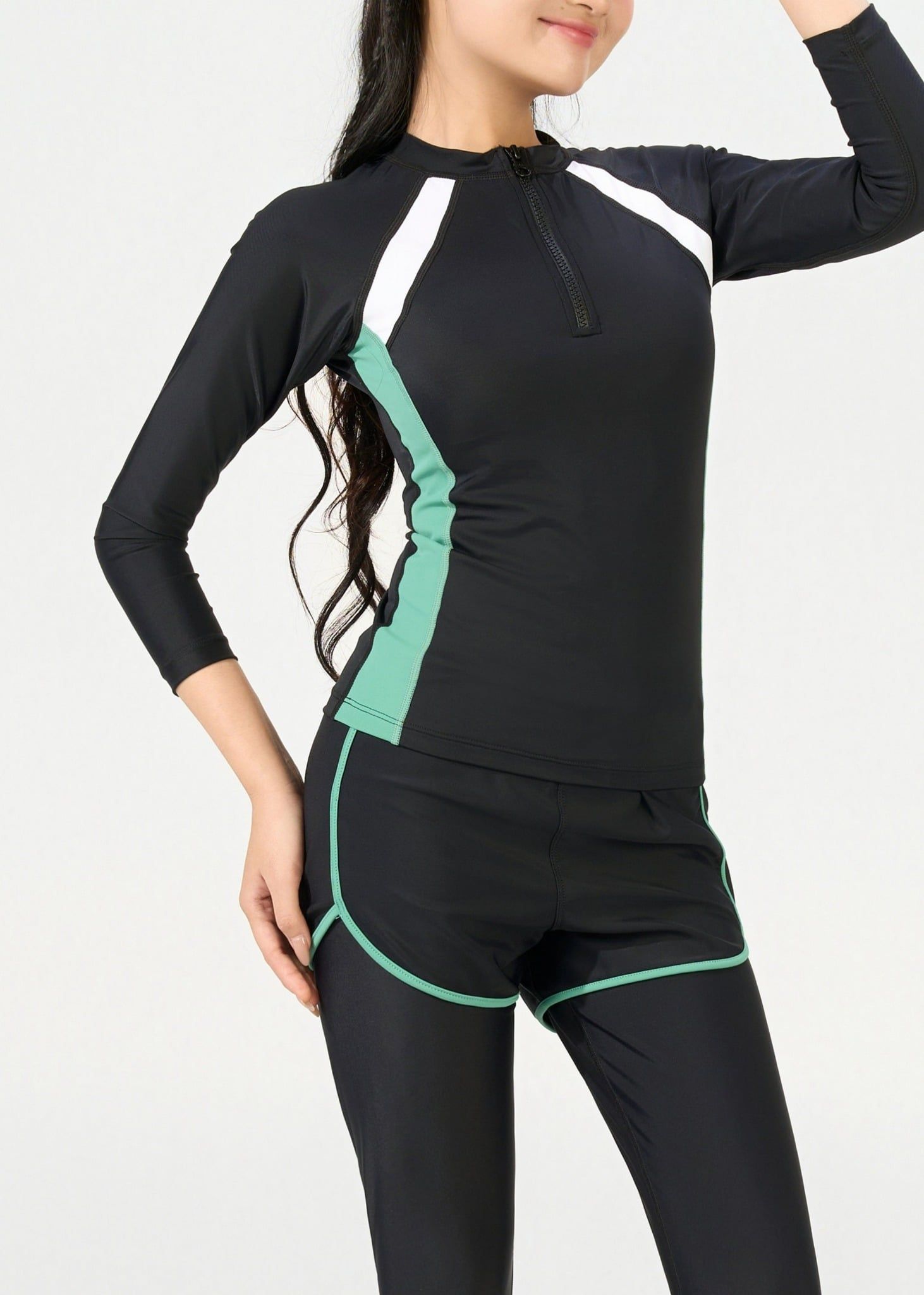  ĐỒ BƠI NỮ CHO TEEN XUÂN THU SWIM HAI MẢNH TAY DÀI QUẦN DÀI RỜI 2 LỚP CHỐNG NẮNG SRTT01 