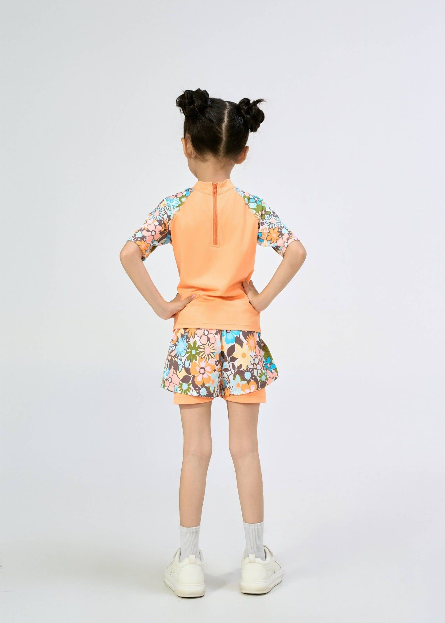  ĐỒ BƠI BÉ GÁI XUÂN THU SWIM HAI MẢNH QUẦN SHORT RỜI 2 LỚP PHỐI HOA DỄ THƯƠNG SRTE02 