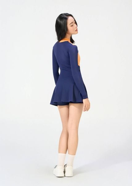ĐỒ BƠI NỮ XUÂN THU SWIM MỘT MẢNH DÁNG VÁY TAY DÀI CHỐNG NẮNG TÔN DÁNG VK58