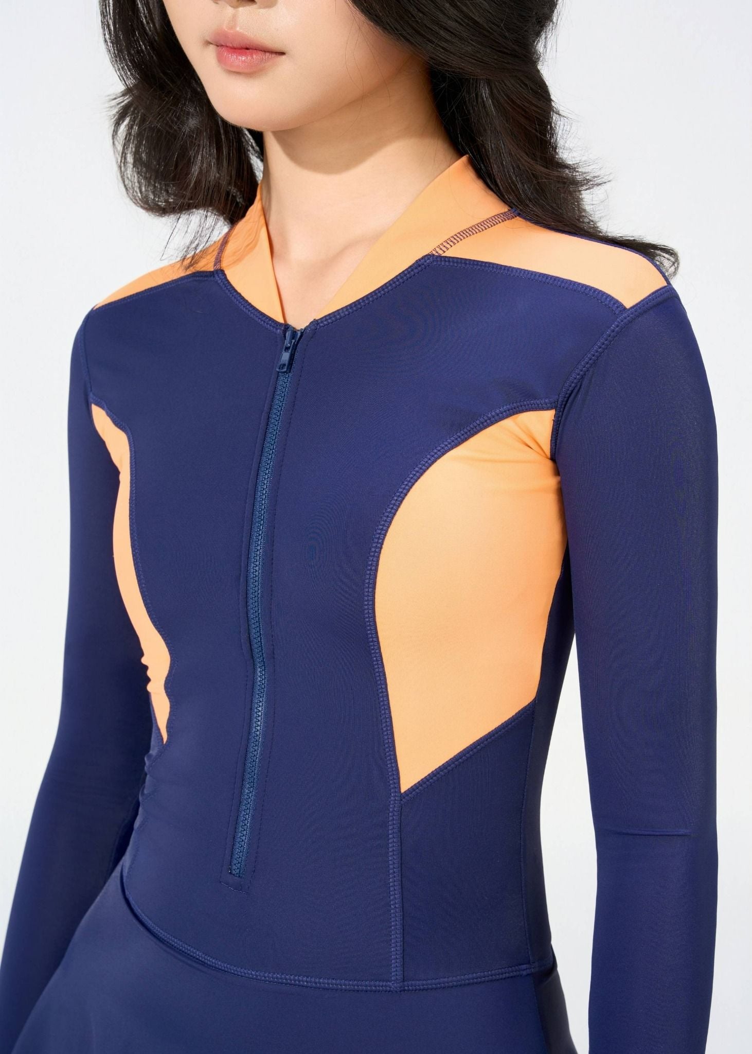  ĐỒ BƠI NỮ XUÂN THU SWIM MỘT MẢNH DÁNG VÁY TAY DÀI CHỐNG NẮNG TÔN DÁNG VK58 