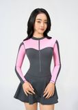  ĐỒ BƠI NỮ XUÂN THU SWIM MỘT MẢNH DÁNG VÁY TAY DÀI CHỐNG NẮNG TÔN DÁNG VK61 
