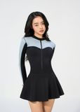  ĐỒ BƠI NỮ XUÂN THU SWIM MỘT MẢNH DÁNG VÁY TAY DÀI CHỐNG NẮNG TÔN DÁNG VK61 