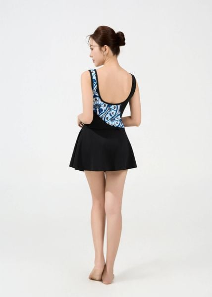 ĐỒ BƠI NỮ XUÂN THU SWIM MỘT MẢNH DÁNG VÁY PHỐI HOẠ TIẾT KIỂU VK07