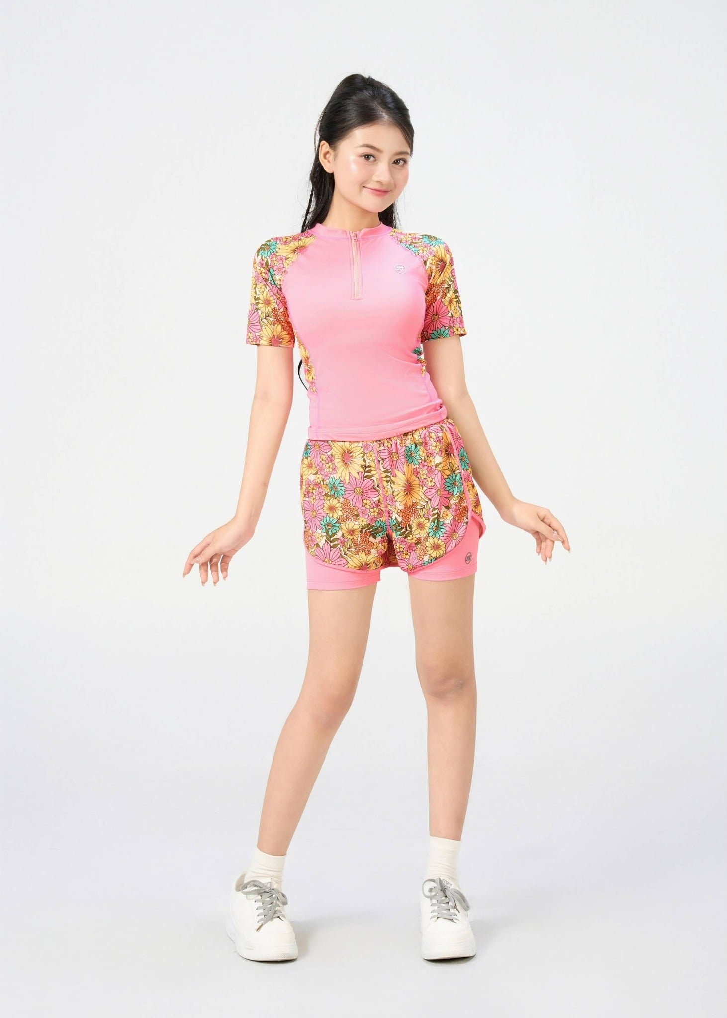 ĐỒ BƠI NỮ CHO TEEN XUÂN THU SWIM MỘT MẢNH DÁNG VÁY CHỐNG NẮNG HOẠ TIẾT HOA VTE16