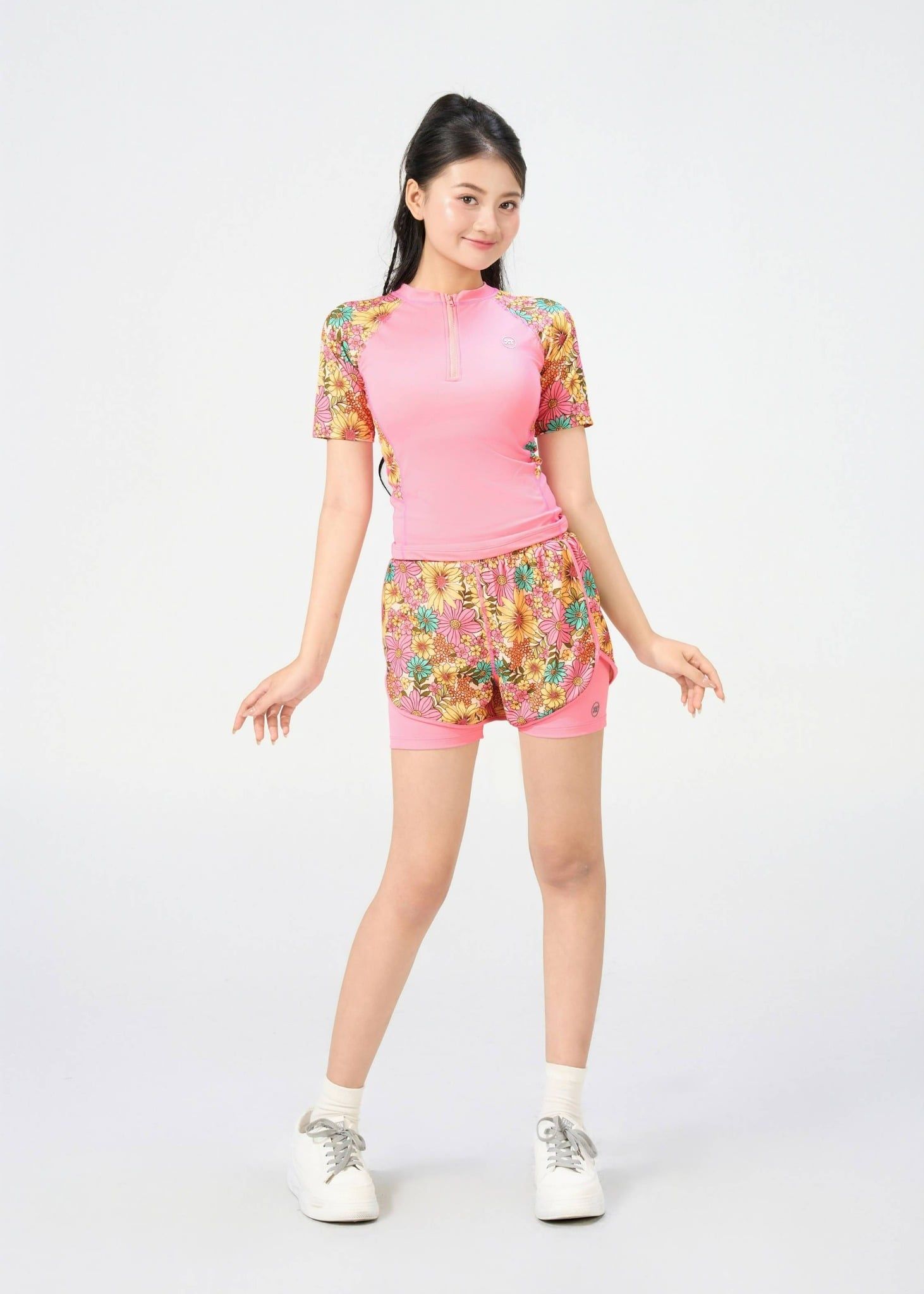  ĐỒ BƠI NỮ CHO TEEN XUÂN THU SWIM MỘT MẢNH DÁNG VÁY CHỐNG NẮNG HOẠ TIẾT HOA VTE16 