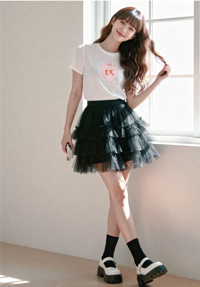 Áo thun hình in nữ - Messages of Joy, Worn with Love Collection - Trắng