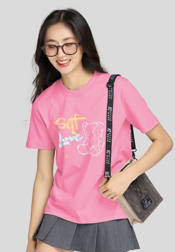 Áo thun hình in Idol K-pop - Idol Kpop style T-shirt - Hồng