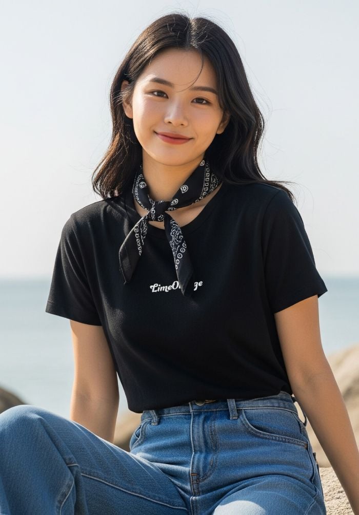 Áo thun hình in Idol K-pop - Idol Kpop style T-shirt - Đen