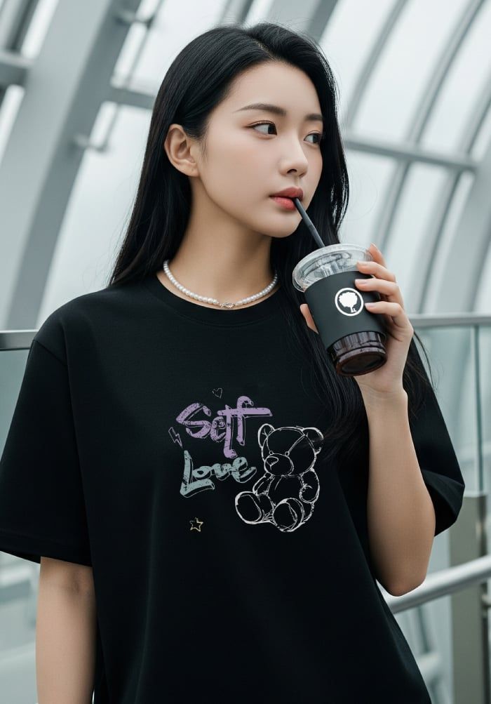 Áo thun hình in Idol K-pop - Idol Kpop style T-shirt - Đen