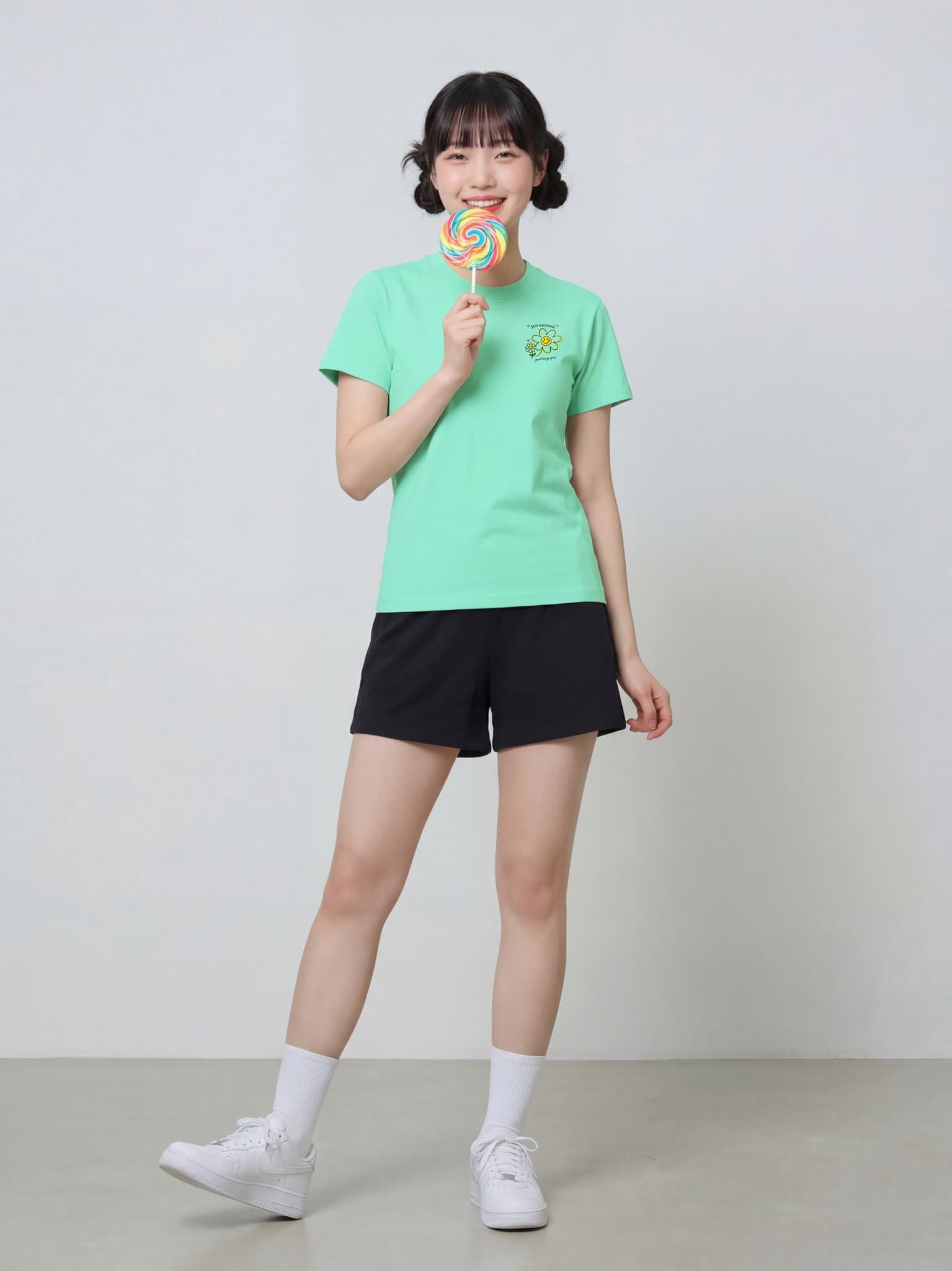 Áo thun Baby Tee in hình hoa LO26111108 - Xanh ngọc