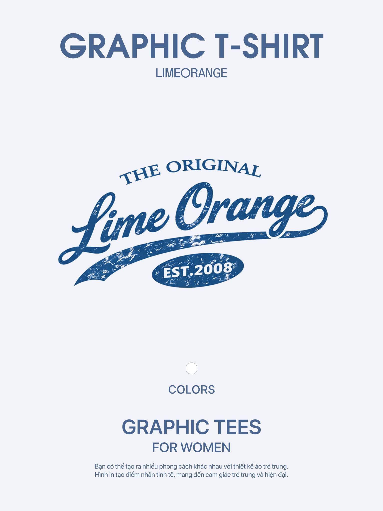 Áo Thun Boxy Fit Graphic Lime Orange EST 2008 LIMEORANGE