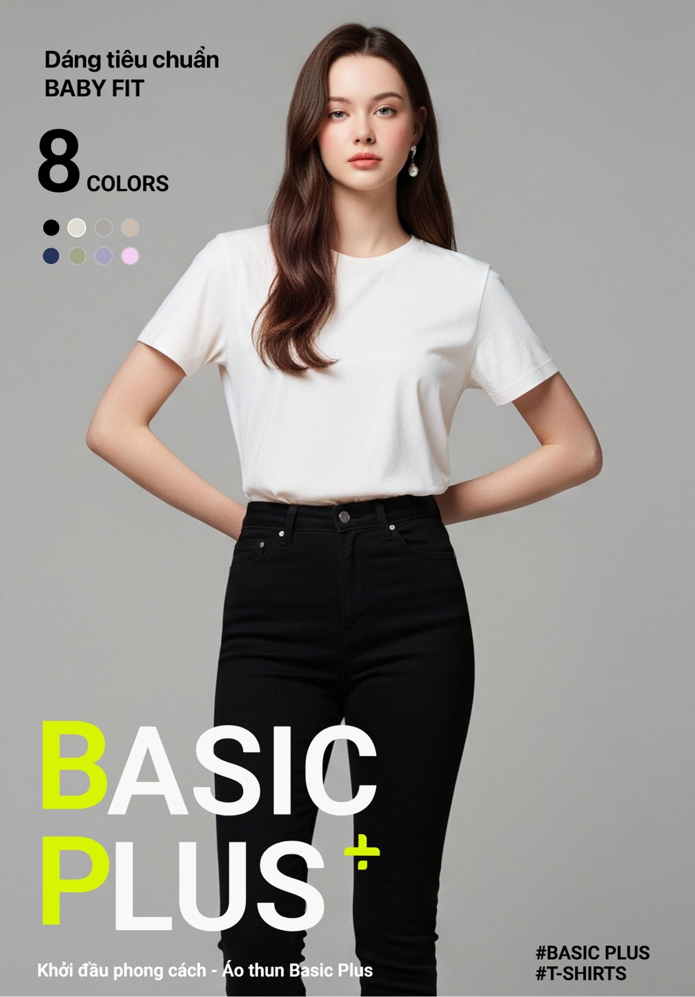 Áo Thun Trơn Nữ Baby Fit Basic Plus 5 LIMEORANGE