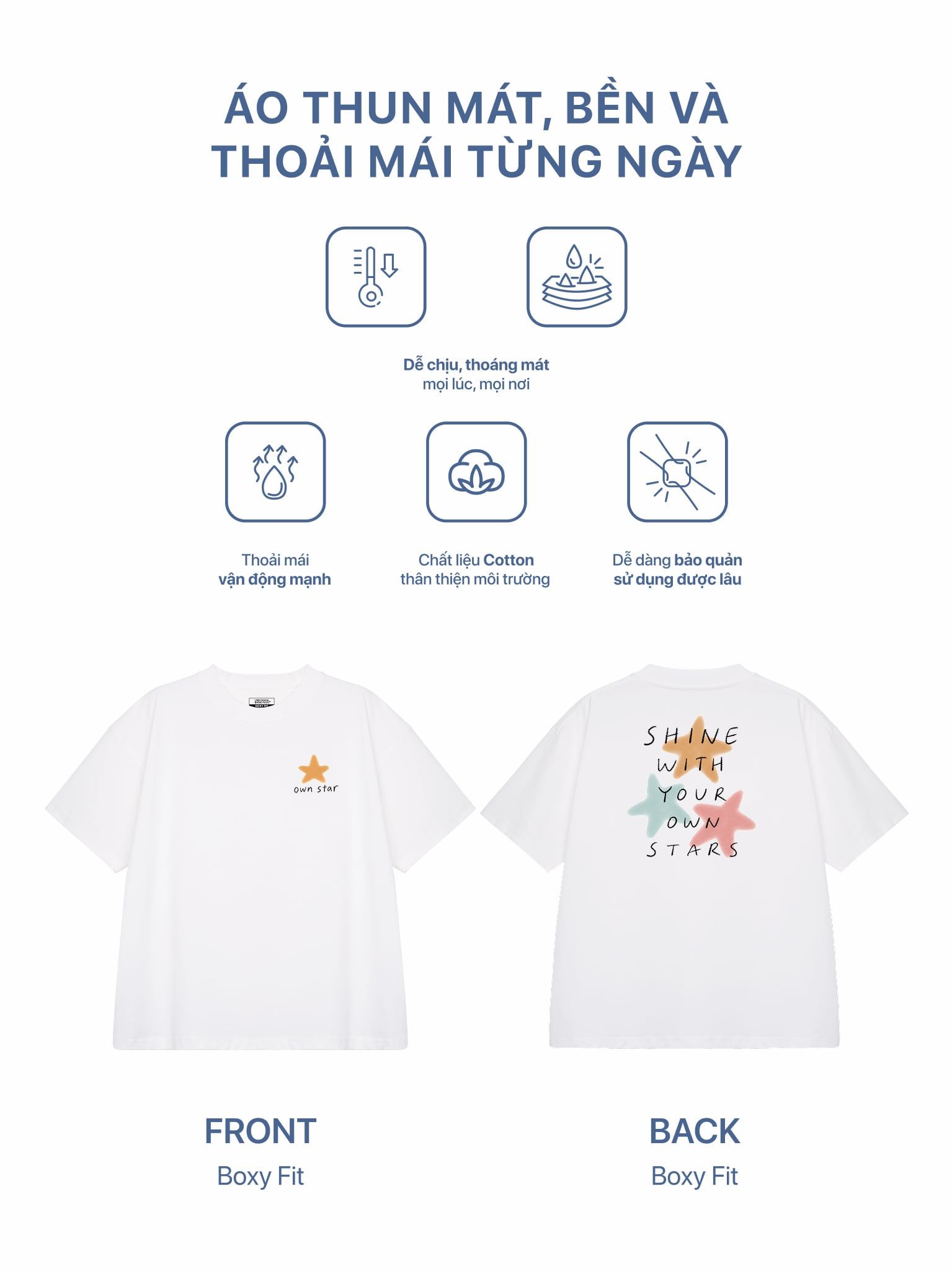 Áo Thun Boxy Fit Graphic Shine With Your Own Stars LIMEORANGE