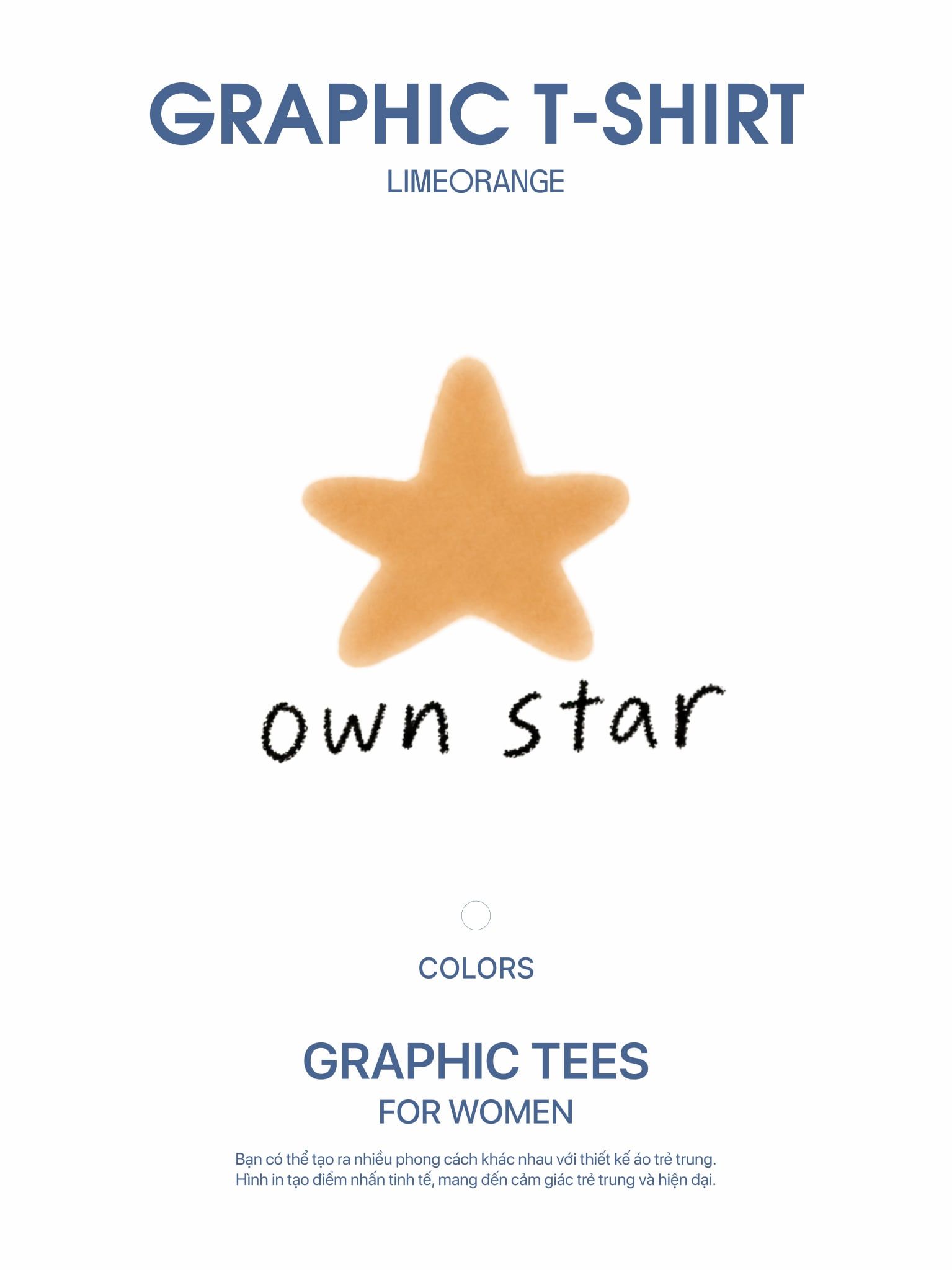 Áo Thun Boxy Fit Graphic Shine With Your Own Stars LIMEORANGE