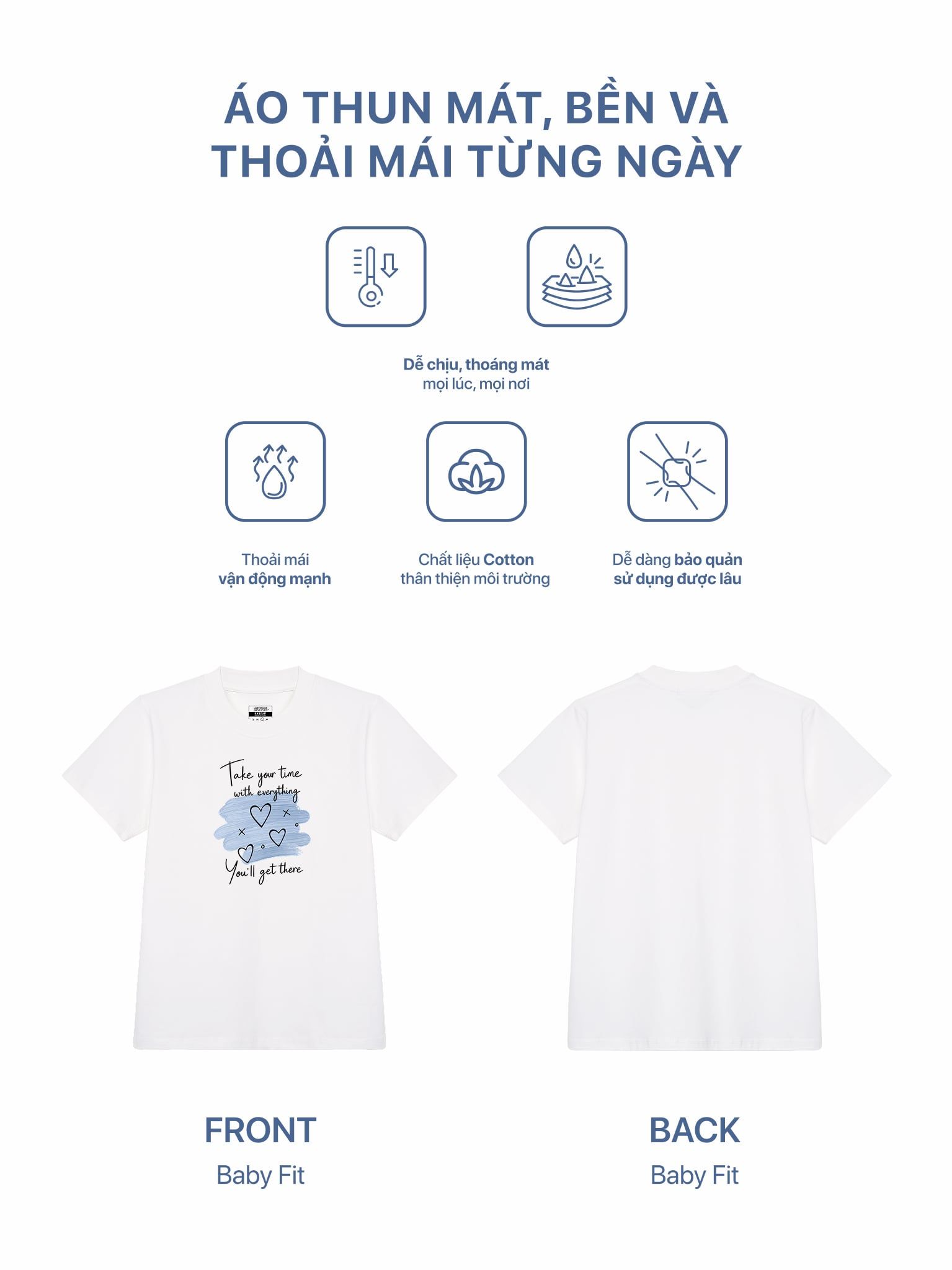 Áo Thun Baby Fit Graphic Take Your Time With Everything LIMEORANGE