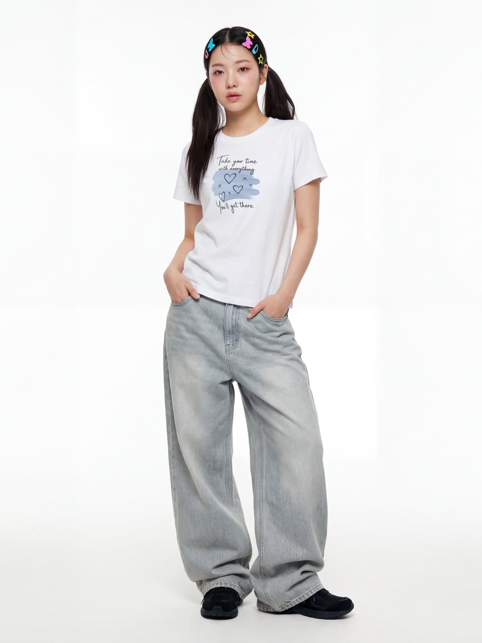 Áo Thun Baby Fit Graphic Take Your Time With Everything LIMEORANGE