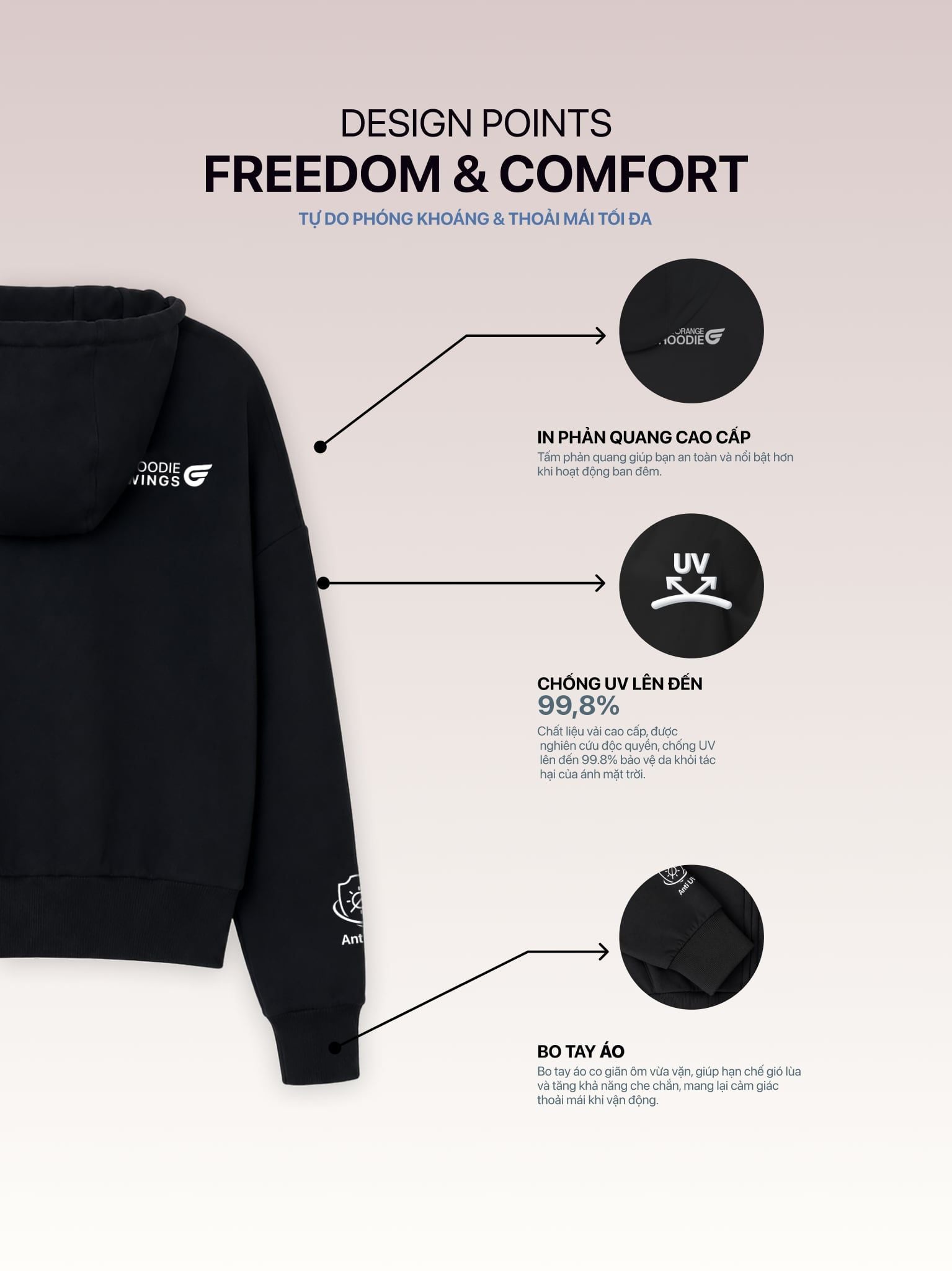 Hoodie Wings Crop Áo Khoác Nữ Chống Nắng Hoodie Wings Crop