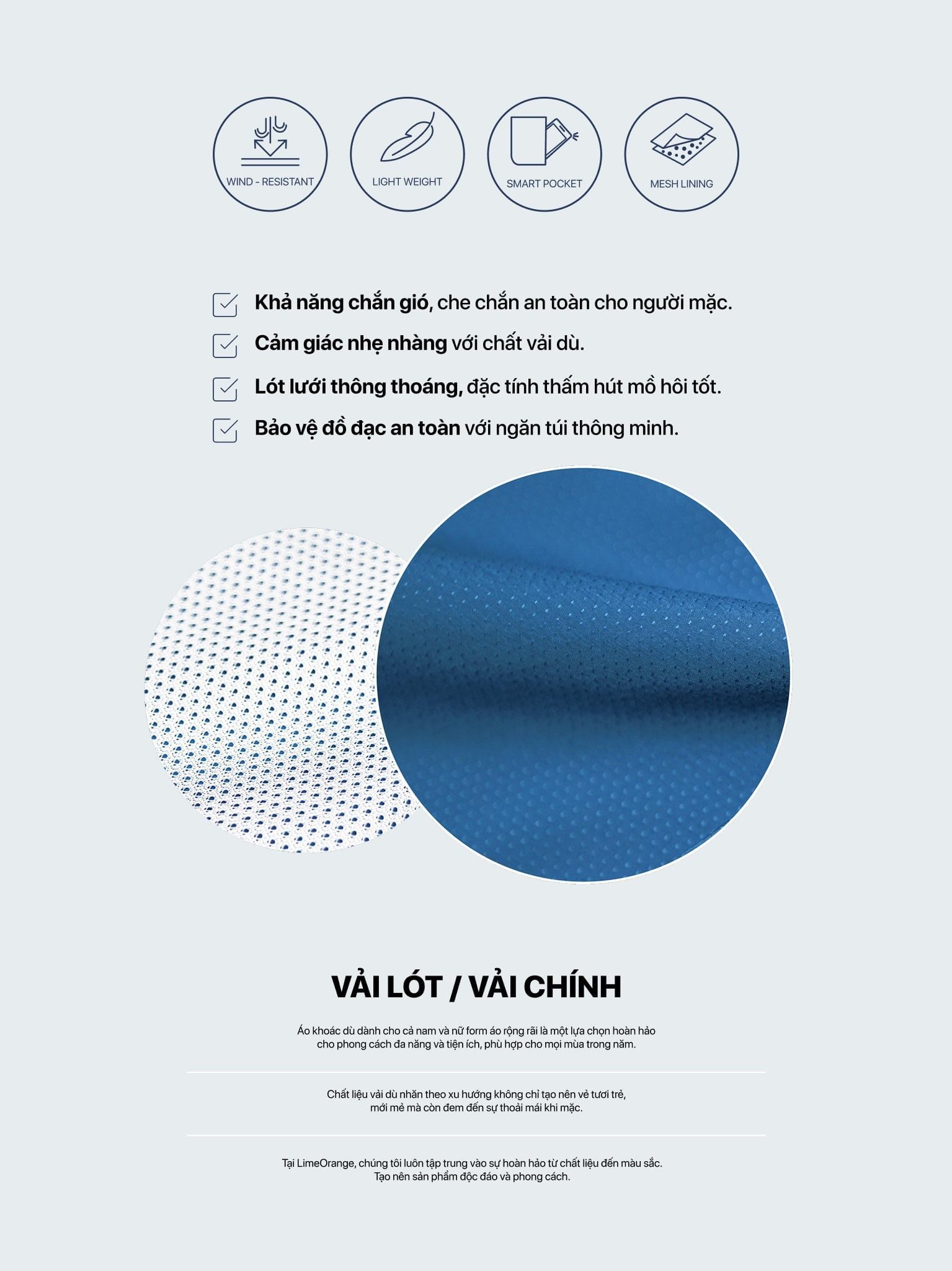 Áo khoác dù nam nữ - Windstopper 9