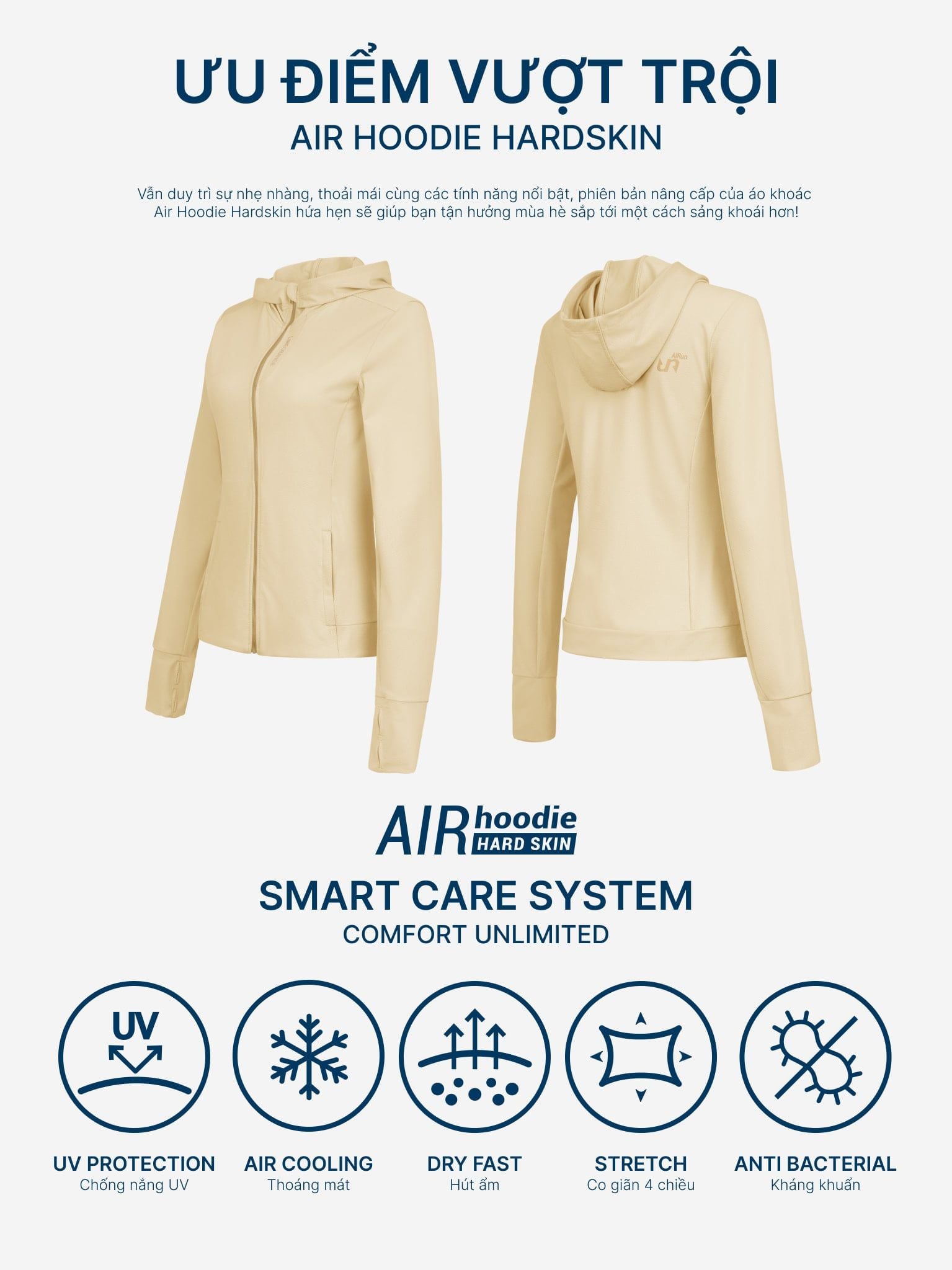 Áo khoác chống nắng, kháng khuẩn - AIR HOODIE HARDSKIN 3