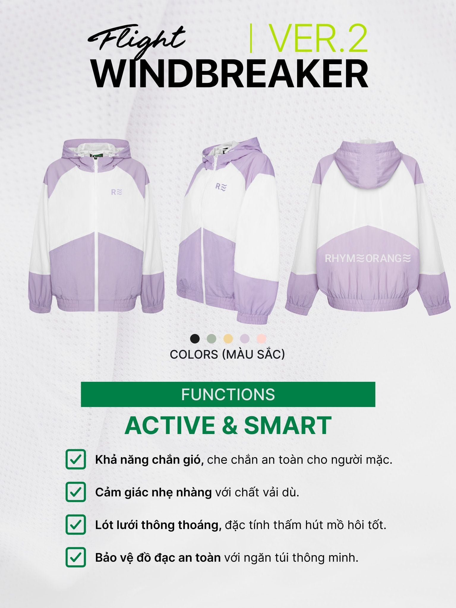 ÁO KHOÁC DÙ NHĂN NAM  NỮ FORM RỘNG - Flight Windbreaker Ver.2